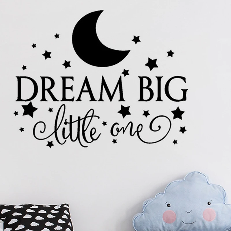 Dream Big Little One DIY Настенная Наклейка для детской комнаты домашний декор наклейки на