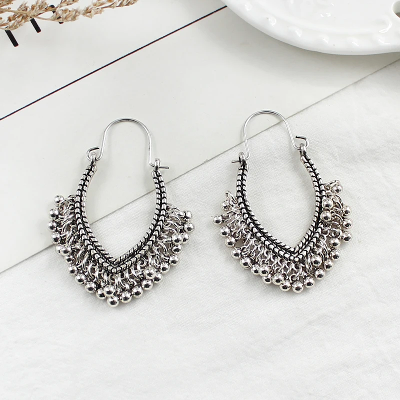 Старинные Бронзовые капли воды полые серьги в виде кисточки с многослойным