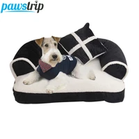 pawstrip luxury pet dog sofa beds with pillow detachable wash soft fleece cat bed warm chihuahua small dog bed sml