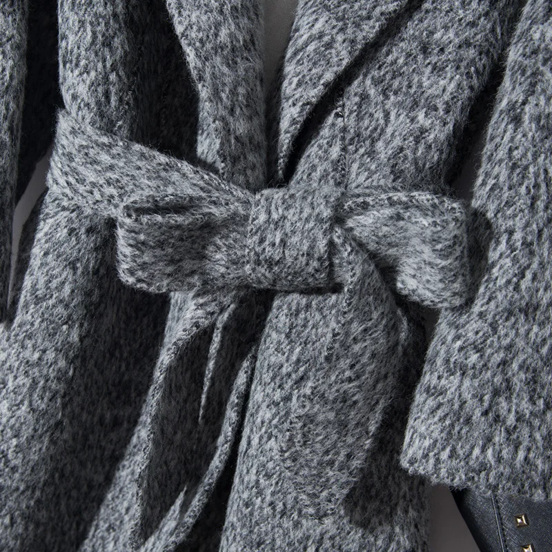 Women Coat 100% MERINO Wool Knitting Open Stitch Winter New Arrival Pure Woolen Cardigans Ladies &amp Blends Woman Clothes Top | Верхняя