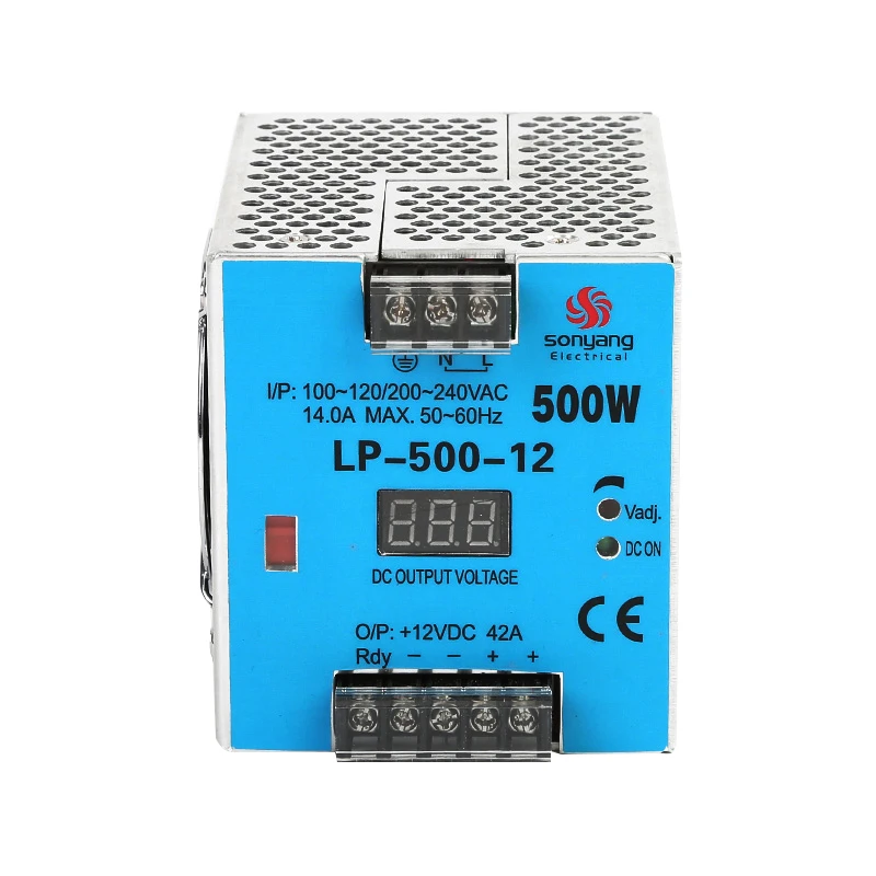 LP 500 din рейка источник питания 12V 24V 500W одиночный выход цифровой дисплей