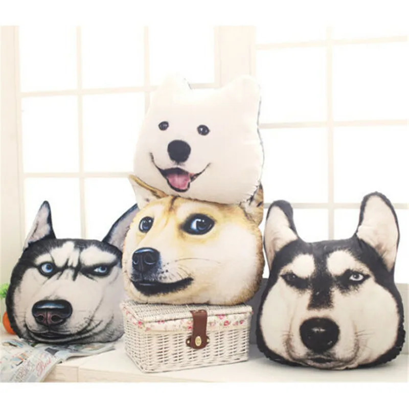 New Plush 3D Printed Samoyed Husky Doge Dog Throw Creative Pillow Cushion Home Decoration