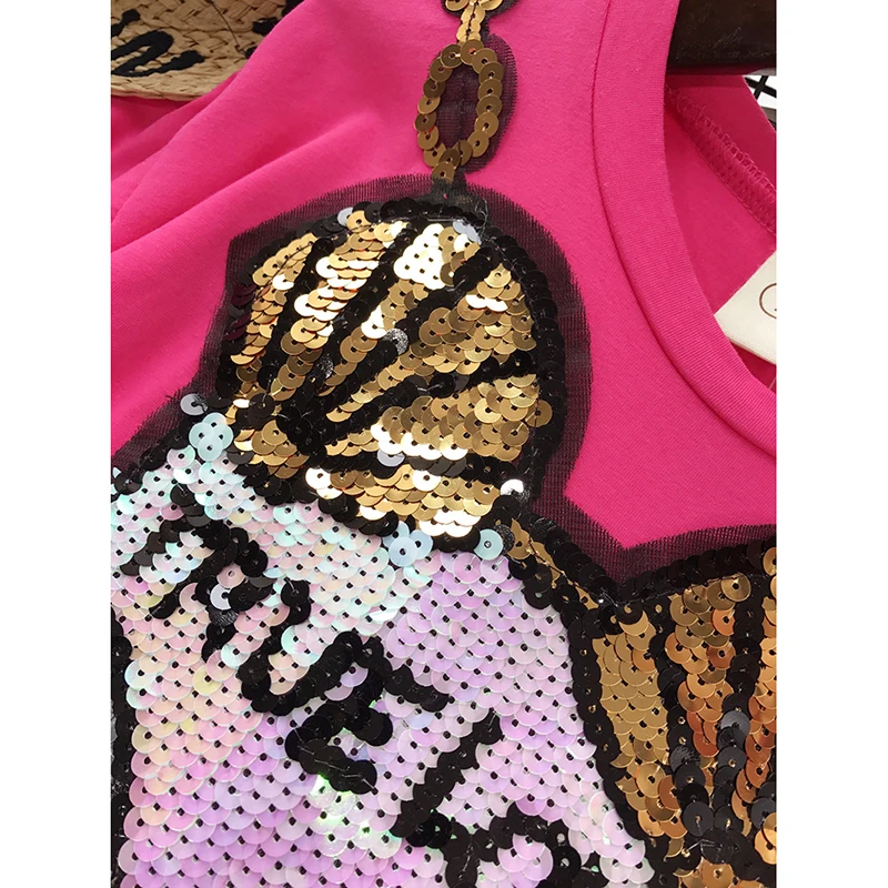 Baby Girl Embroidery Dress Cartoon Mermaid Sequins Tassel Dresses For Girls Summer Beach Children Clothing Kids Vestidos | Детская