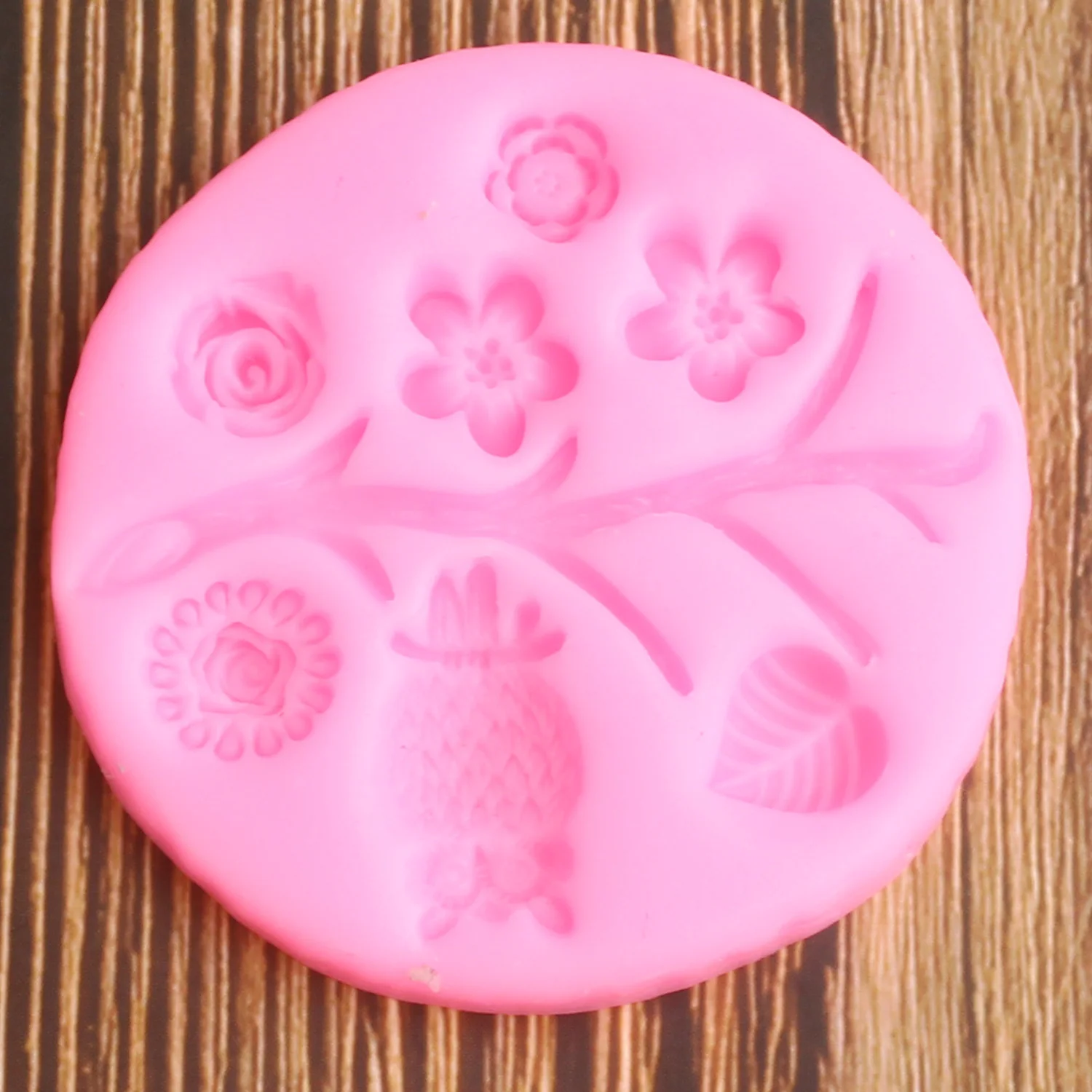 Силиконовая форма для украшений в виде розы совы на ветке формы помадки