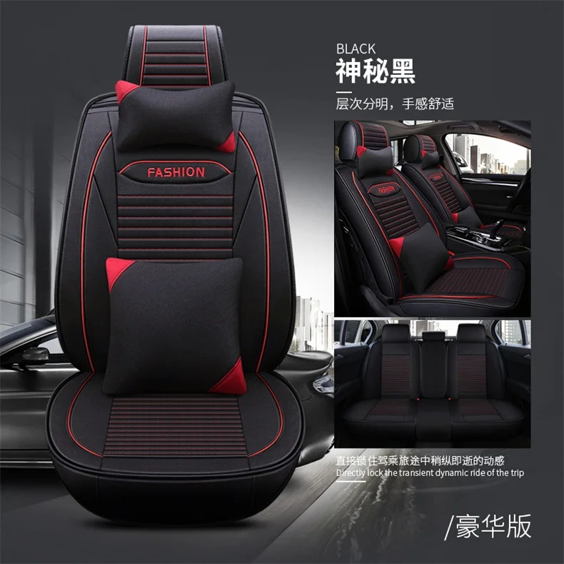 Высококачественное льняное волокно сиденья для peugeot 107 108 i0n 206 207 208 301 308 rcz 508 2008 4008 4007 3008 5008 807 rifter - Название цвета: Черный
