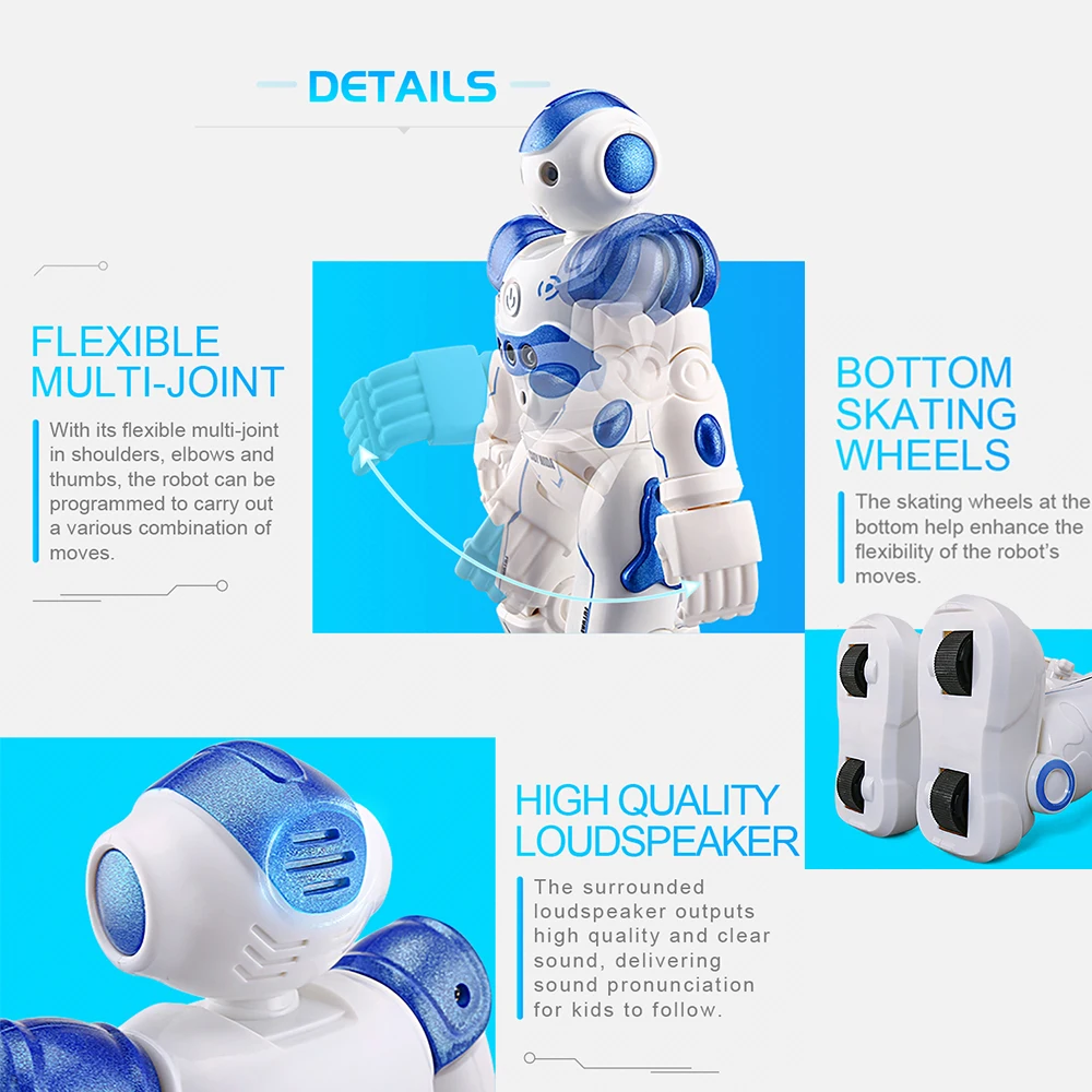 JJR/C JJRC R2 CADY WINI Intelligent Programming Gesture Control Robot RC Toy Gift for Children Kids Entertainment Music | Игрушки и