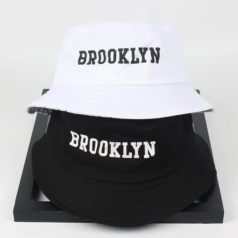 

Новинка 2021, Панама Brooklyn для мужчин и женщин, хлопковая шляпа с принтом в стиле хип-хоп, яркая повседневная Уличная шляпа с козырьком