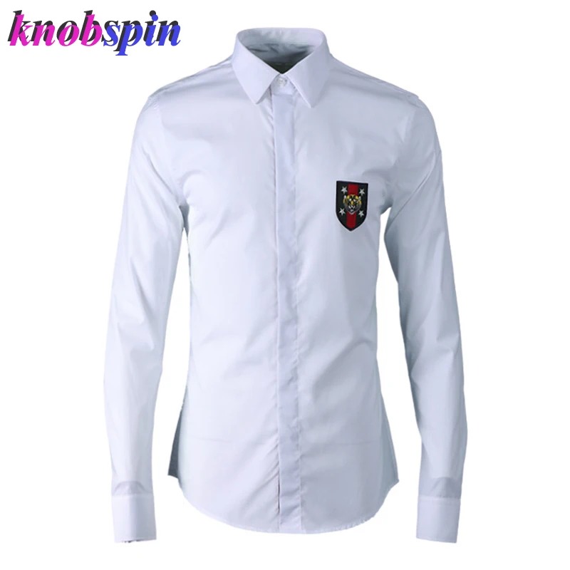 Brand Design Shirt men 2019 Turn-down collar Full sleeve Solid Slim Chemise homme 80% Cotton Business male Dress shirts size 4XL