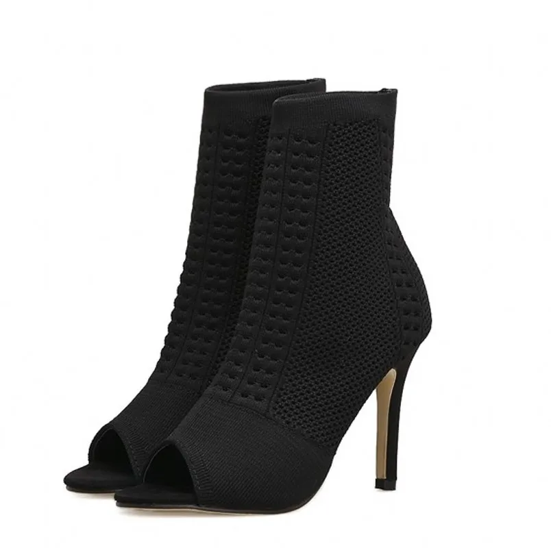 2018 Новые ботильоны для Для женщин открытый носок с перекрестной шнуровкой туфли