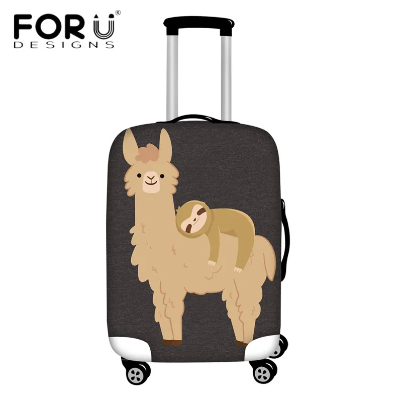 FORUDESIGNS, Защитные чехлы для чемоданов, восхитительный Ленивец, расслабляющий на Ламе, Забавный дизайн, чехол для багажа для путешествий, пылезащитный дождевик, 2 шт
