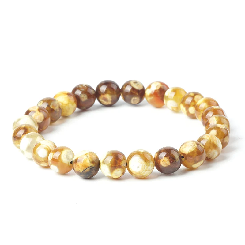 Браслет с трещинами из агата и камня для мужчин женщин амулетный браслет узором в