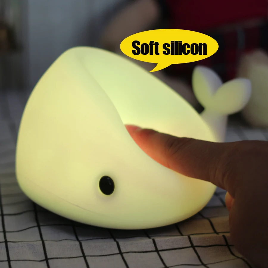 Светодиодная настольная лампа Dolphin силиконовая с usb зарядкой подарок для детей