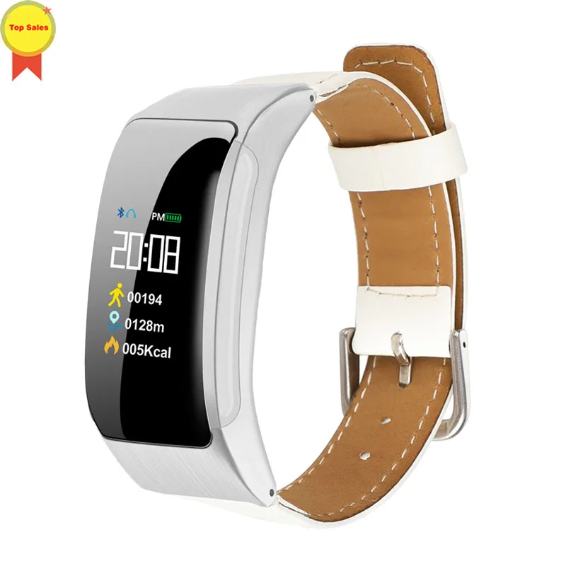 leather strap silver Смарт-talk цветная гарнитура Talk смарт-браслет пульсометр спортивные Смарт-часы Шагомер фитнес-трекер Браслет - Цвет: leather strap silver