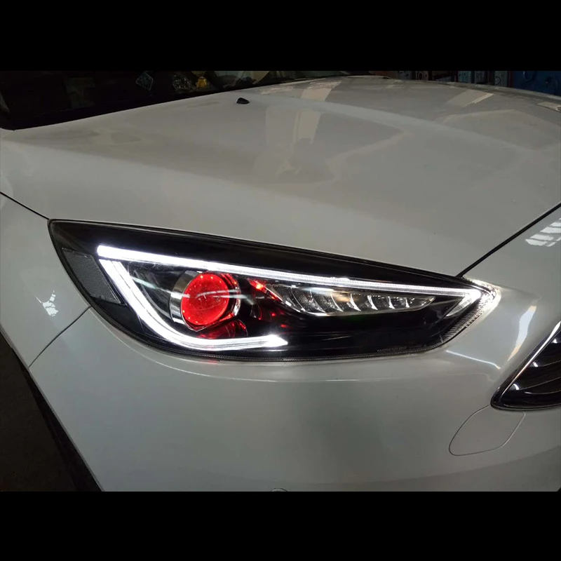Тип СВЕТОДИОДА направленного света CNSUNNYLIGHT-для Ford Focus // фар автомобиля сборки светодиодный демон Eyes DRL светодиодный поворотник ксеноновых фар, Высокопрочная конструкция линзы прожекторного типа