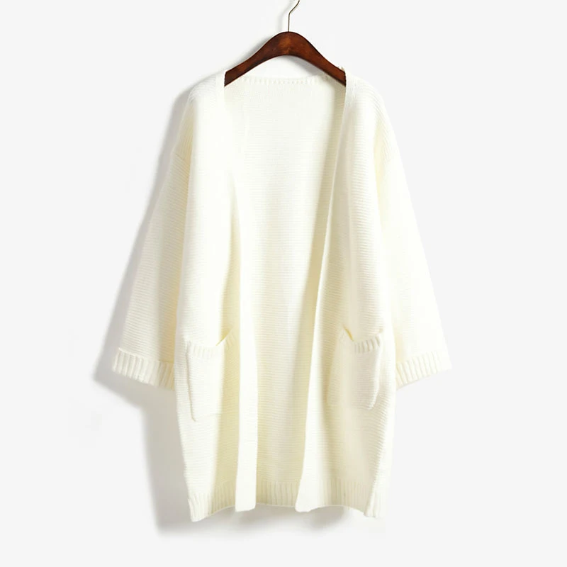Ulzzang/Повседневный длинный вязаный кардиган для девочек Осенний корейский