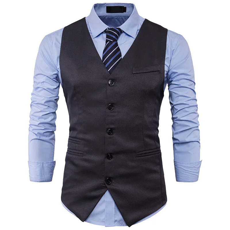 Мужской костюм жилет 2017 Slim Fit для мужчин Бизнес Свадебные S торжественное платье
