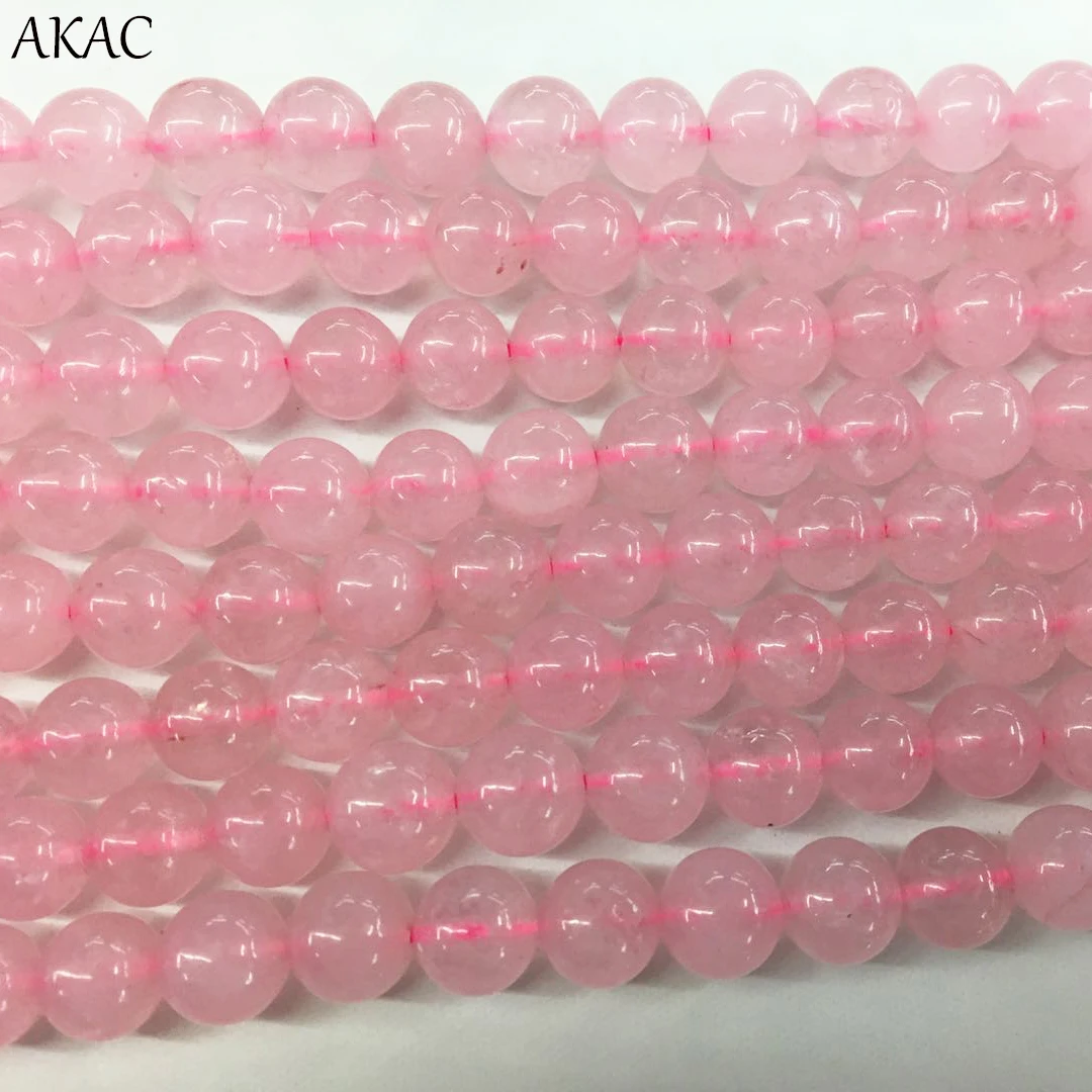 AKAC натуральный розовый КВАРЦЕВЫЙ бисер 6/8/10 мм для изготовления ювелирных