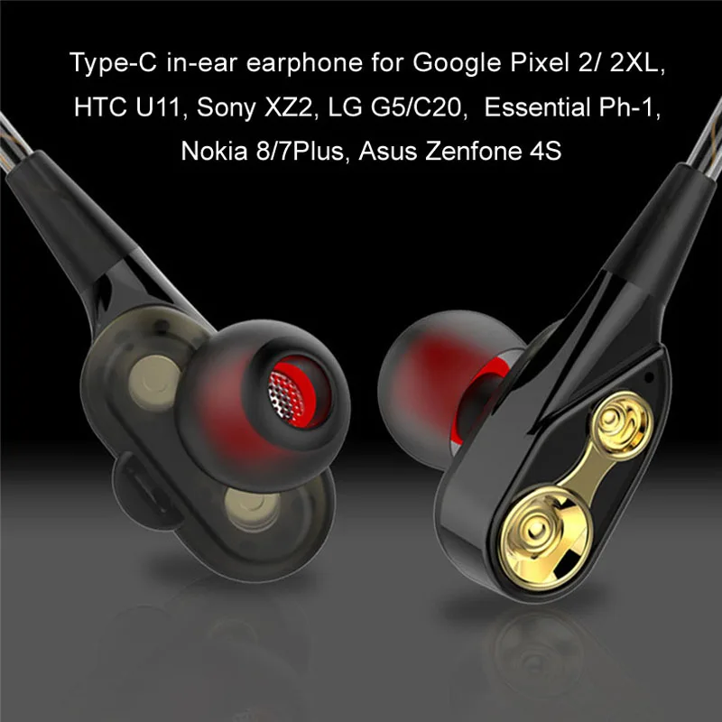 Allvcover Тип-C наушники-вкладыши для google Pixel 2/2XL htc U11 sony XZ2 LG G5/C20 Эфирное Ph-1 Nokia 8/7 плюс Asus