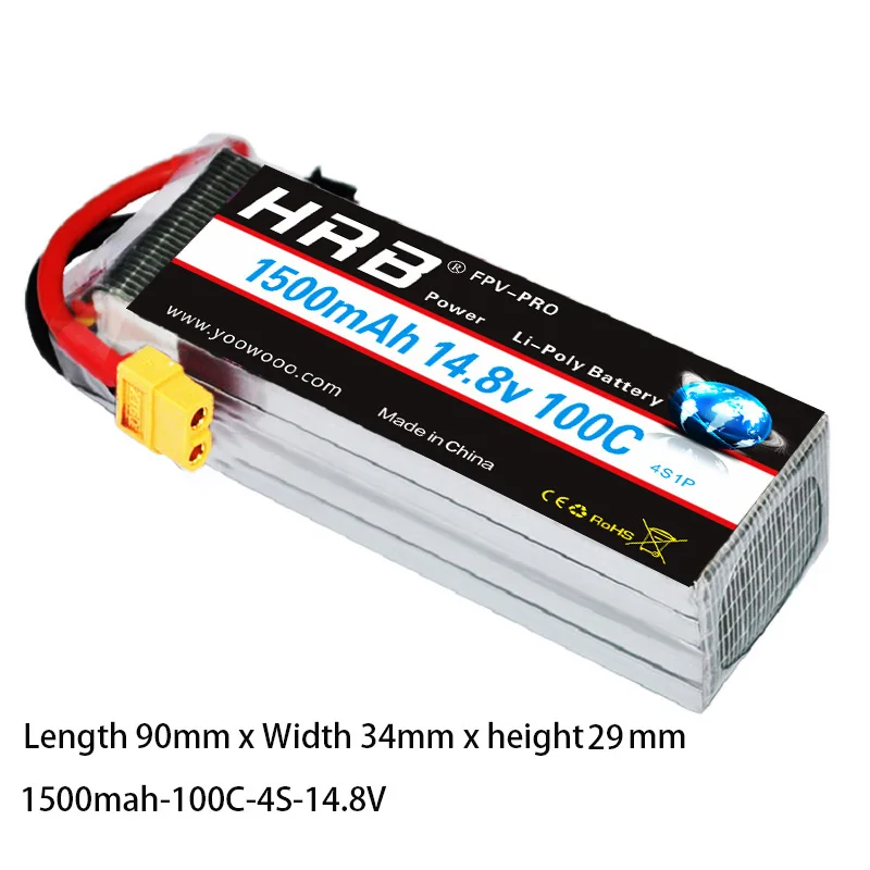 HRB с видом от первого лица высоким расходом энергии Lipo 4S 5S Батарея 14 8 V 18 5 1300 1500 mAh