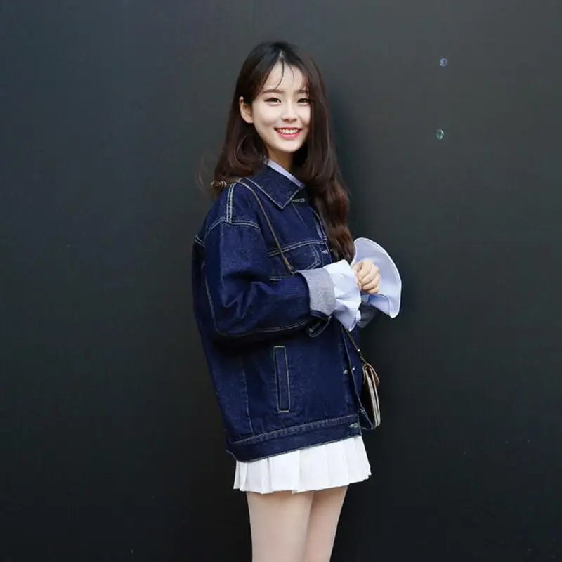 Де Голубь 2016 модели делятся короткий джинсовый жакет большой ярдов женский дикий