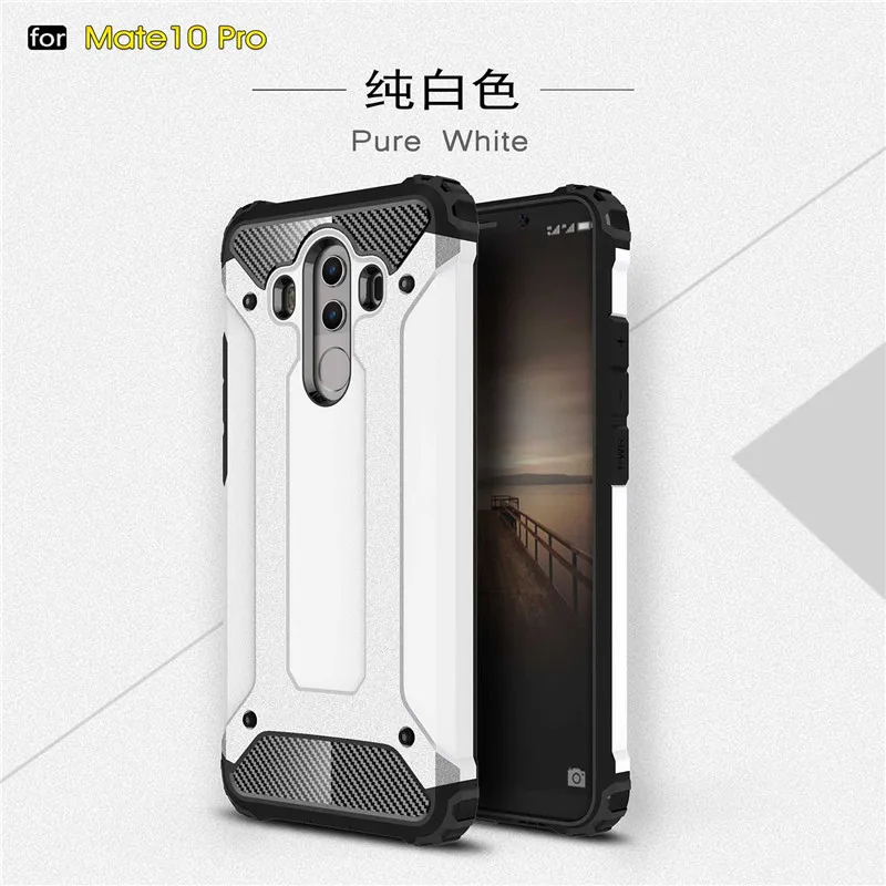white Для huawei mate 8 9 10 20 Pro гибридный жесткий защитный чехол для P10 P20 P30 Lite Pro P20 Plus Жесткий ПК противоударный силиконовый двойной чехол - Цвет: white