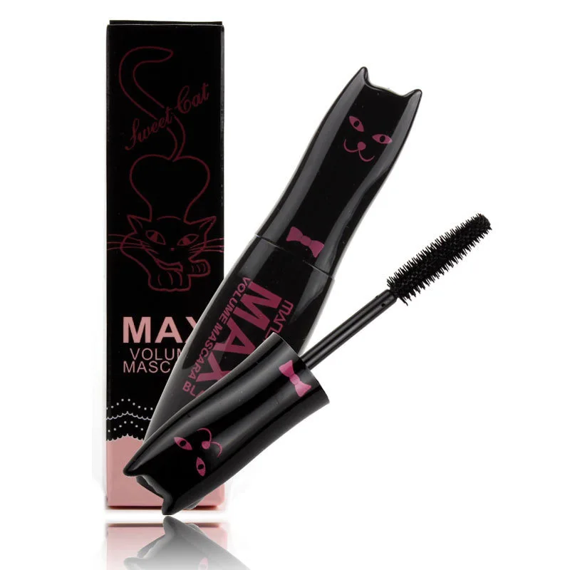 

MANSHILI Make Up MAX Volume Curling Mascara Waterproof Thick Lash Extention Natural Makeup Eye Black Cat Kitty Cute