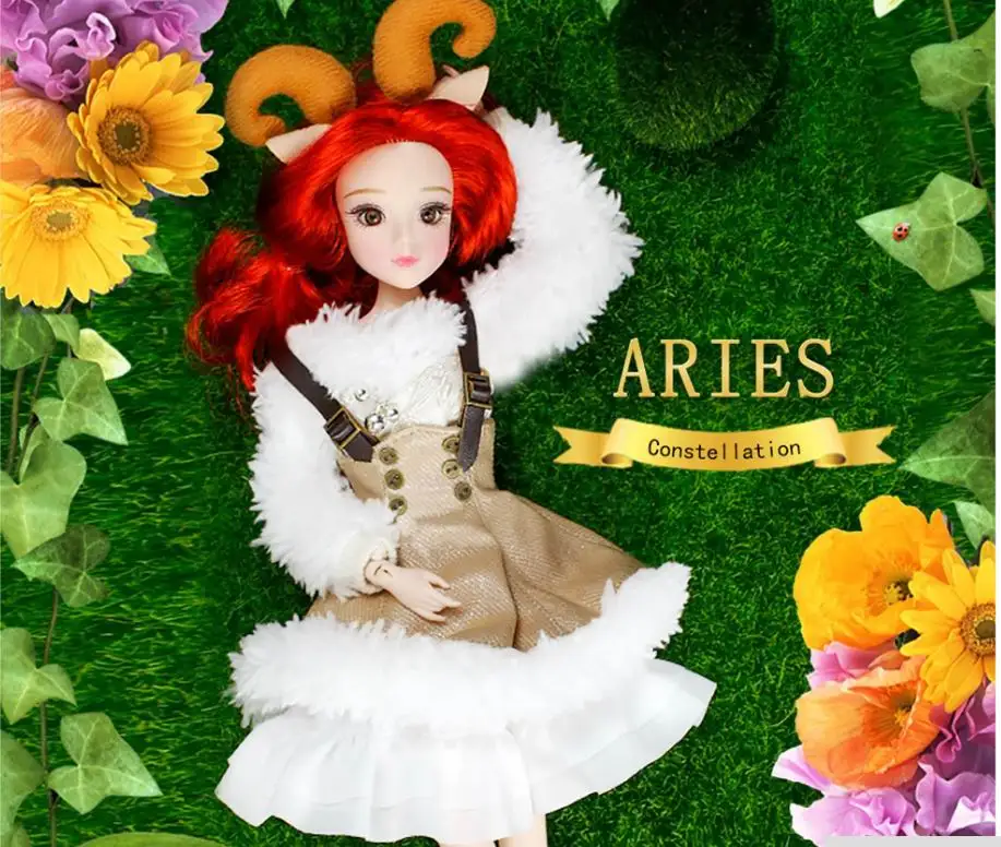 BJD Blyth кукла mm Девушка созвездия серии 35 см шарнирное тело куклы имя Овен red hair East