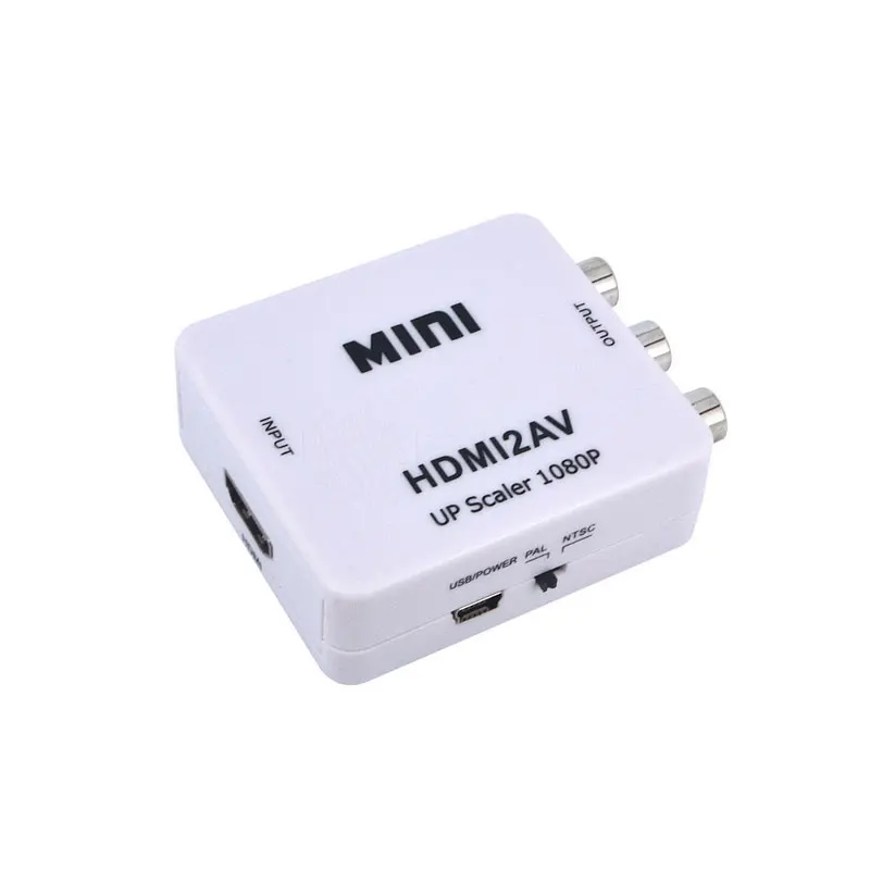 Оригинальный HD 1080P HDMI/AV/RCA CVBS L/R адаптер Mini HDMI2AV видео конвертер коробка поддержка