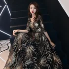 Женское платье-Ципао с V-образным вырезом, вечернее платье в восточном стиле