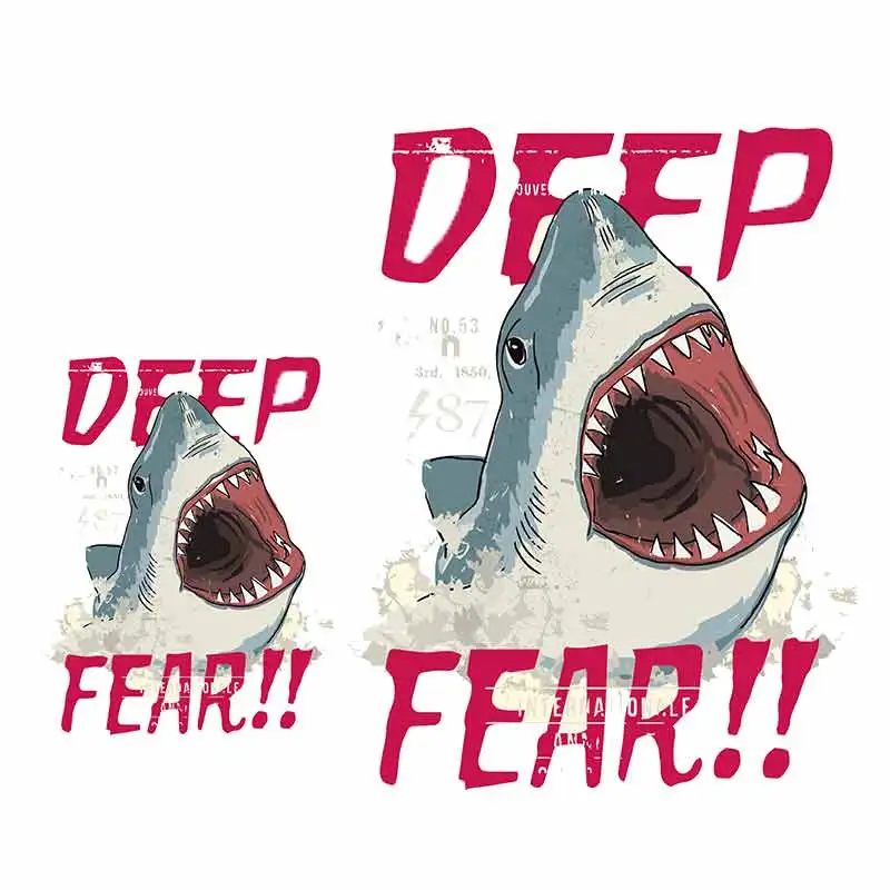 Prajna большая надпись джинсы Shark железо-на переводе для рюкзака рыба Аква