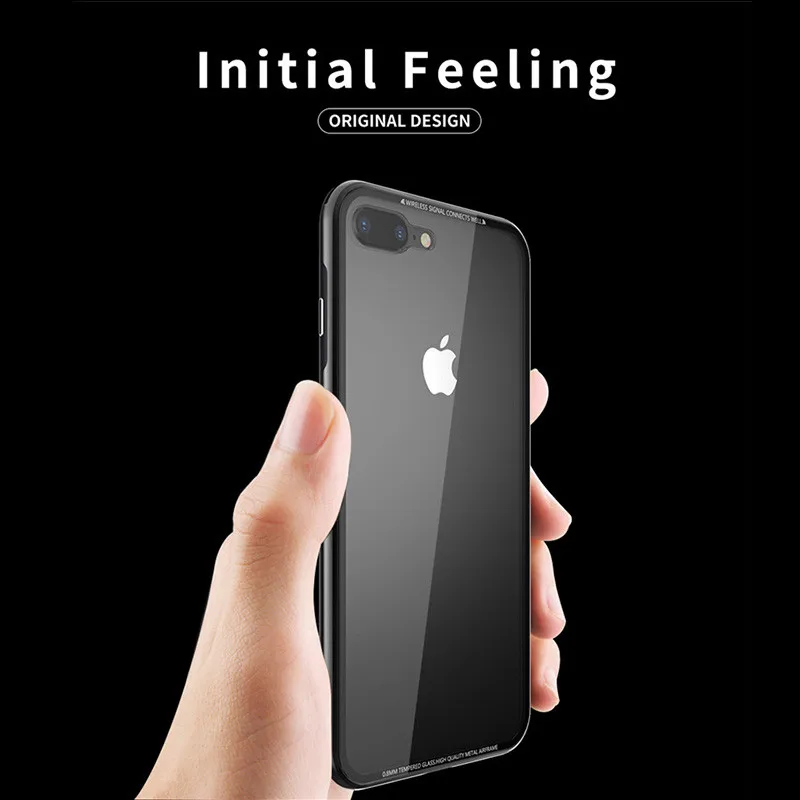 Роскошный Металлический Чехол-бампер для iPhone 7 8 Plus оригинальный жесткий чехол из