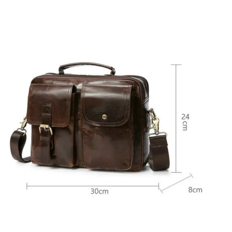 

men's briefcase 100% genuine leather business handbag laptop casual large shoulder bag vintage messenger bags luxury bolsas