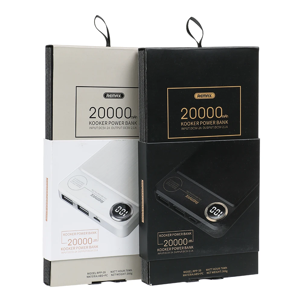 REMAX RPP-59 внешний аккумулятор 20000 мАч, двойной USB Быстрый полимерный аккумулятор, Внешнее зарядное устройство для мобильного телефона, портативное зарядное устройство