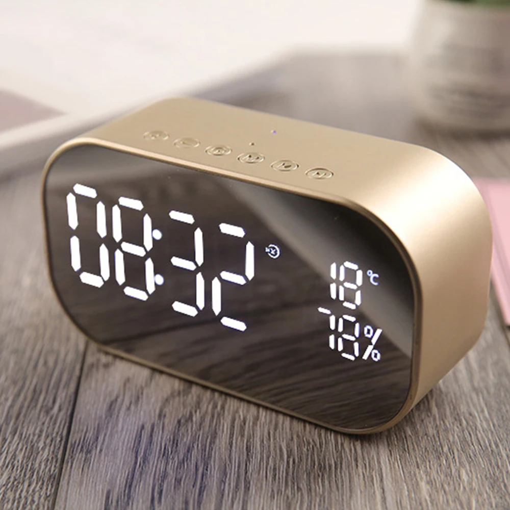 Светодиодный Будильник с fm-радио беспроводной Bluetooth динамик поддержка Aux TF для офиса спальни