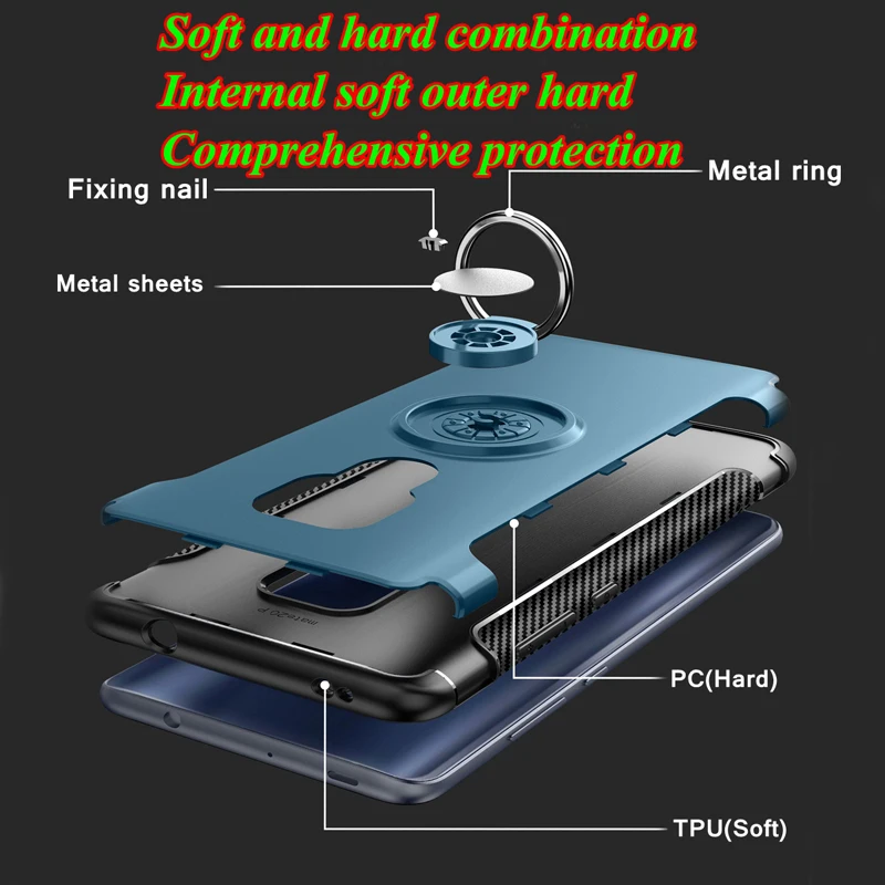 Противоударный чехол для huawei P20 lite mate 20 Pro P10 Honor 10 9 8X 8 7X P9 V10 Nova 3 3i Play P Smart Holder Ring