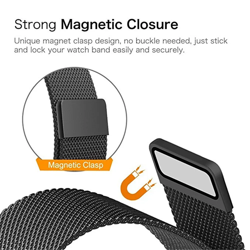 Milanese Magnetic Luxury WatchBand Strap on for Huami Amazfit Bip Youth Watch Stainless Steel Replacement Band Wrist Straps | Электроника