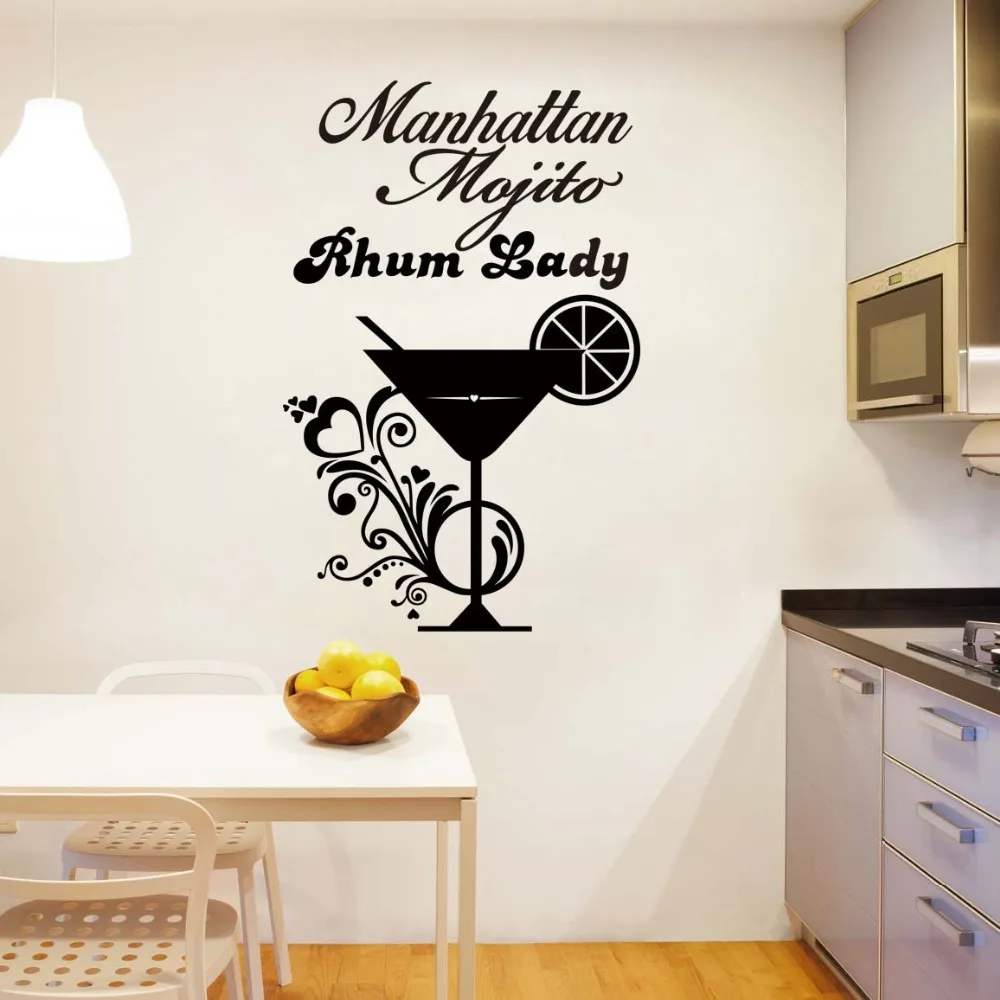

Stickers Cocktail Design Vinyl Wall Decals Mural Art Decor for Kitchen Home Decor Csuine House Decoration 38 cm x 59 cm
