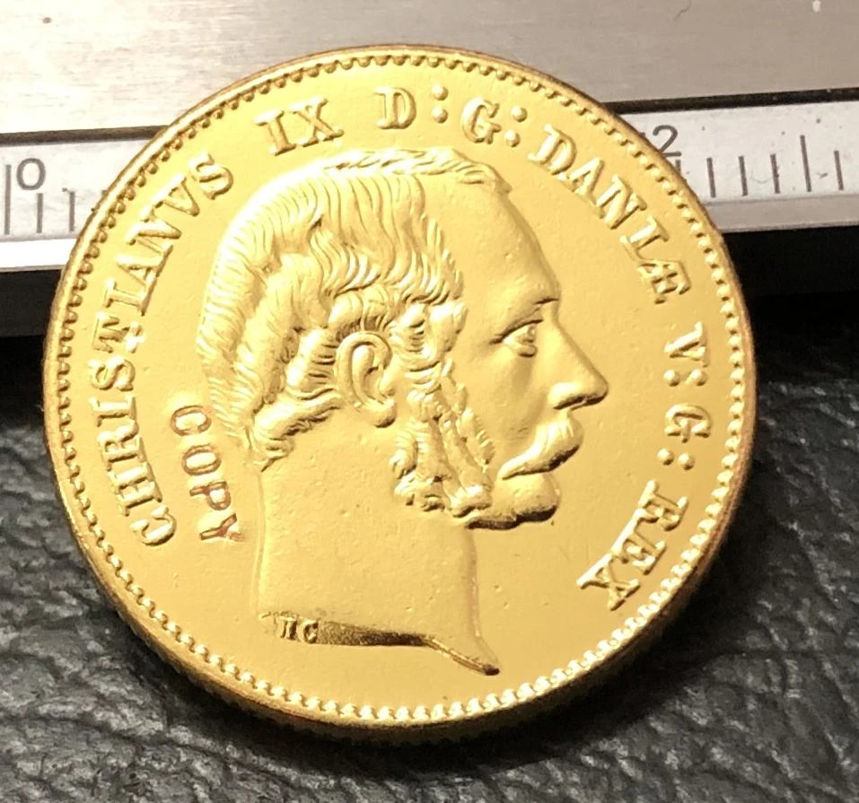 1869 ДАНИЯ 1 христиане 22K позолоченная копия монеты|coin coins|coin goldcoin copy |