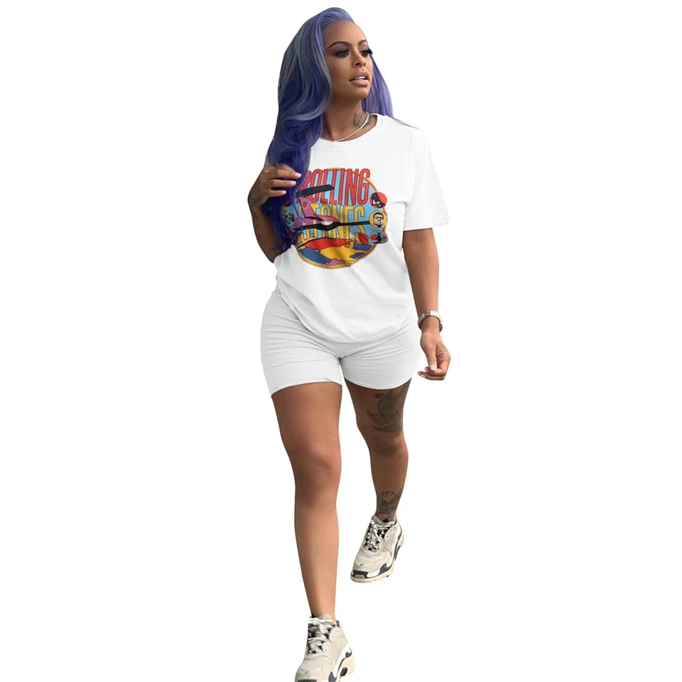 Летние женские короткие комплекты из 2 предметов байкерские шорты 3xl размера плюс