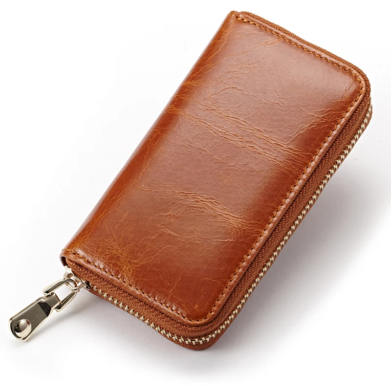 

New Arrivals Genuine Oil Waxing Leather European And American Style Key Wallets 2021 Hot Brand Vintage Unisex Key Housekeepers