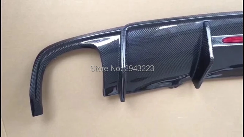 For Audi A4 Sline S4 A4 B9 Sedan 4Door- Carbon Fiber Rear Diffuser Bumper Spoiler Guard Protector Skid Plate Cover