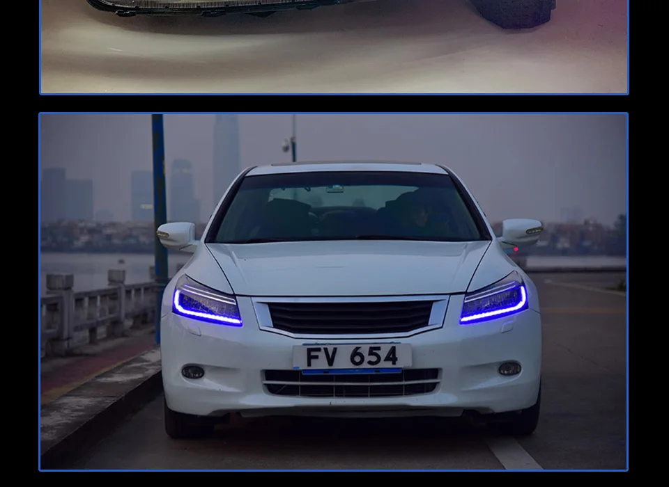 АКД Тюнинг автомобилей фары для Honda Accord G8 2008-2013 фары Полный СВЕТОДИОДНЫЙ DRL ходовые огни биксеноновый луч динамический сигнал