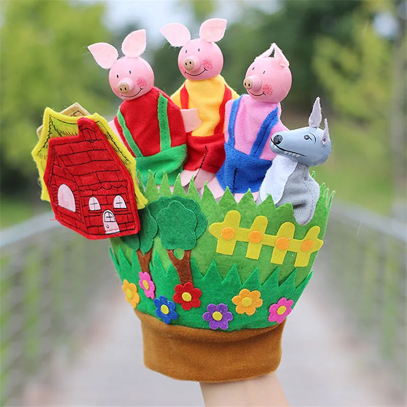 Doub K Family Finger Puppets детские плюшевые игрушки тканевая кукла развивающая сказочная