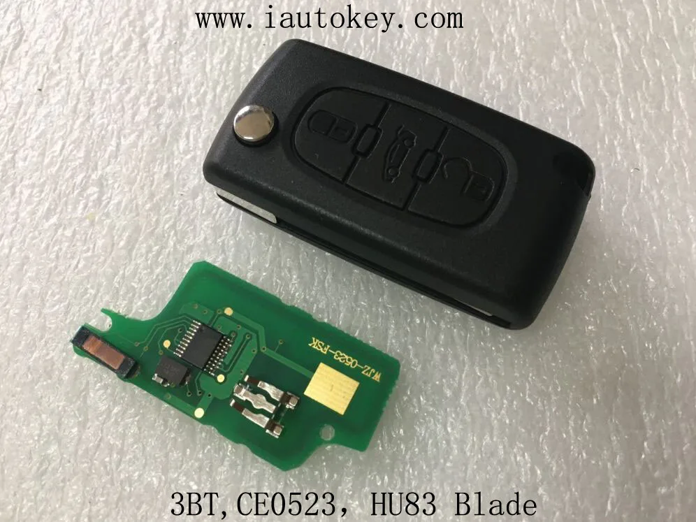 QCONTROL (CE0523 FSK) дистанционный флип-ключ 433 МГц с чипом ID46 для peugeot 207 307 308 407 607