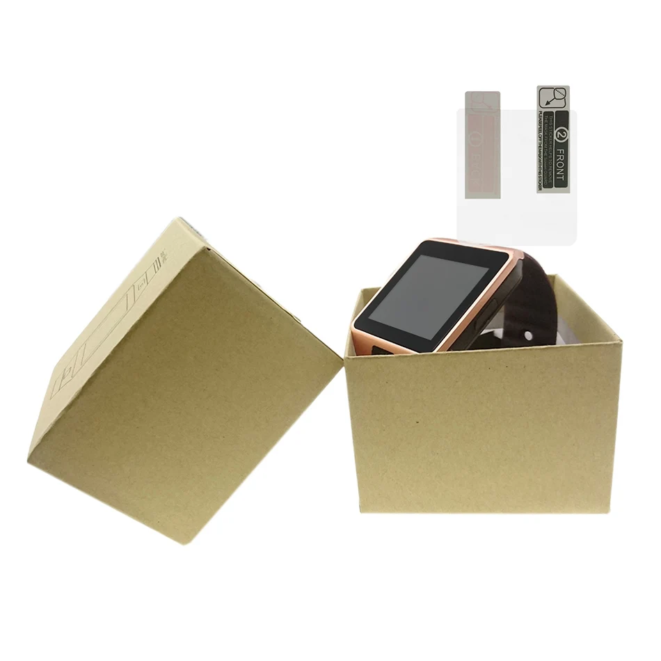 Gold With Box DZ09 Смарт часы камера dz09 наручные SIM карты для Ios Android Bluetooth MTK6261 поддержка Repalce ремешок PK GT08 A1 - Цвет: Gold With Box