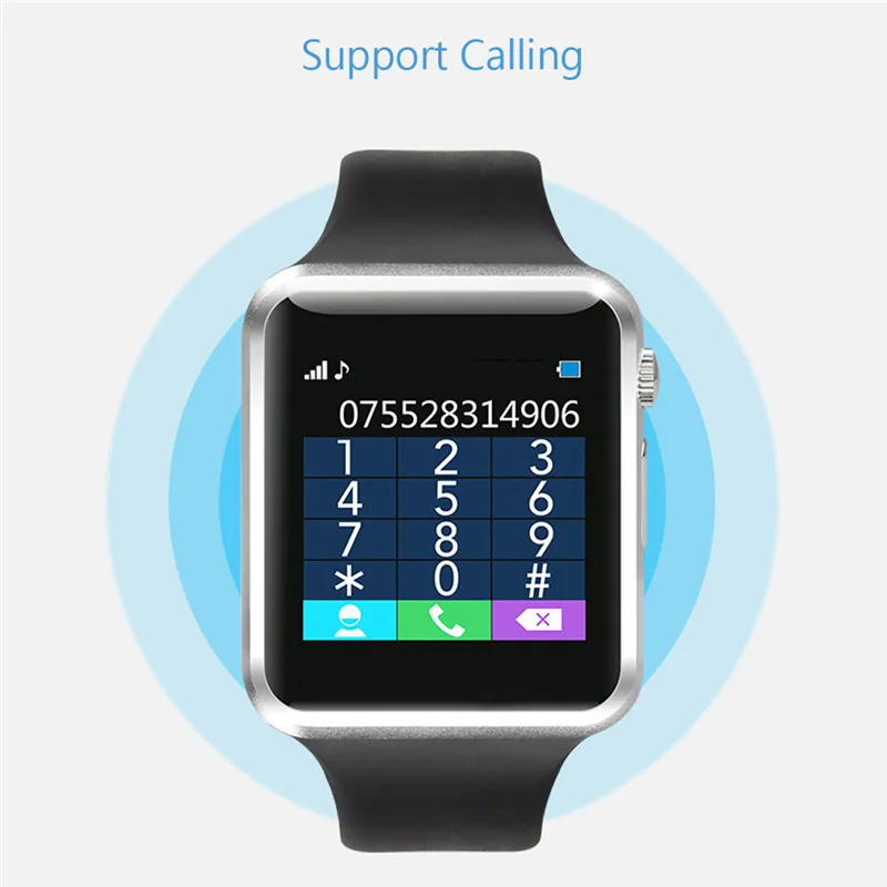 50 шт./лот A1 Bluetooth Смарт часы наручные Спорт Шагомер с SIM Камера Smartwatch для смартфон