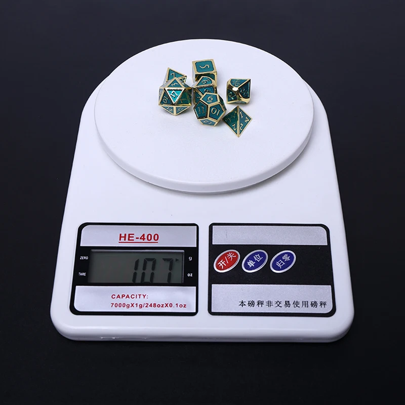 rpg metal dice sets dnd polyhedral solid dungeons and dragons d&ampd digital green dices table games Zinc alloy pattern d20 12 8 4 | Спорт и