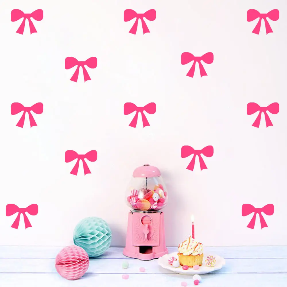 36 шт./компл. настенные наклейки с большим бантом для детской комнаты принцессы