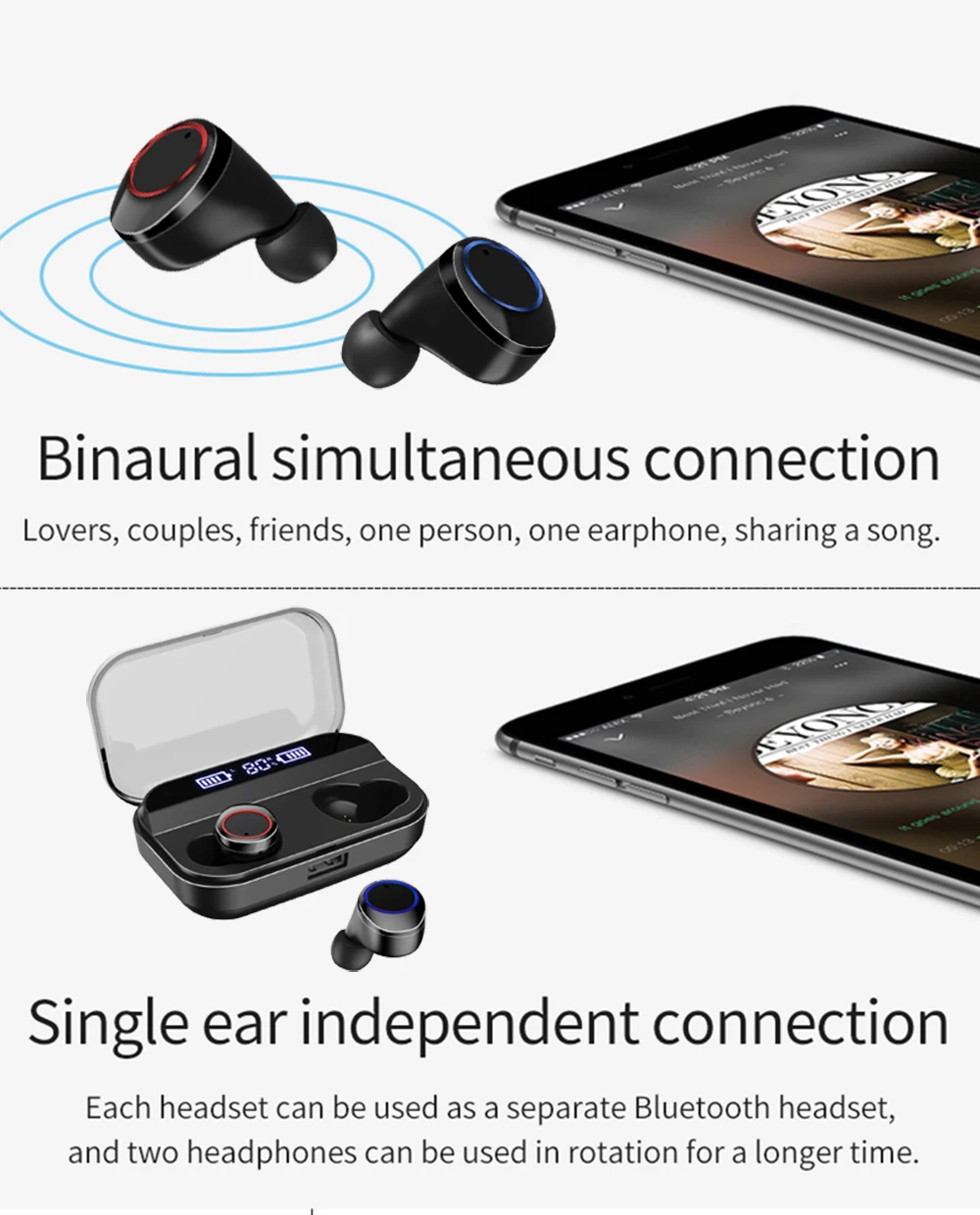 4000 мАч TWS беспроводные наушники Bluetooth 5,0 наушники с дисплеем питания сенсорное управление спортивные 9D стерео беспроводные наушники гарнитура