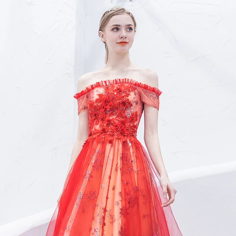 Robe De Soiree Красное длинное вечернее платье Элегантное Vestido Festa Формальное выпускное